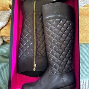 Vince Camuto Rich Brown Quilted Boots